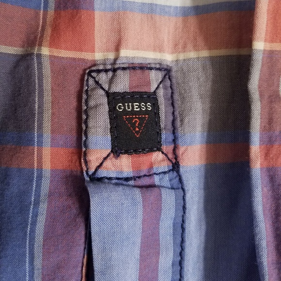 Guess Plaid Long Sleeve Button-Up Small - Picture 5 of 6